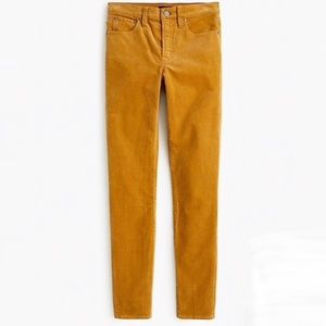 J Crew Mustard Straight Leg Corduroy Pants